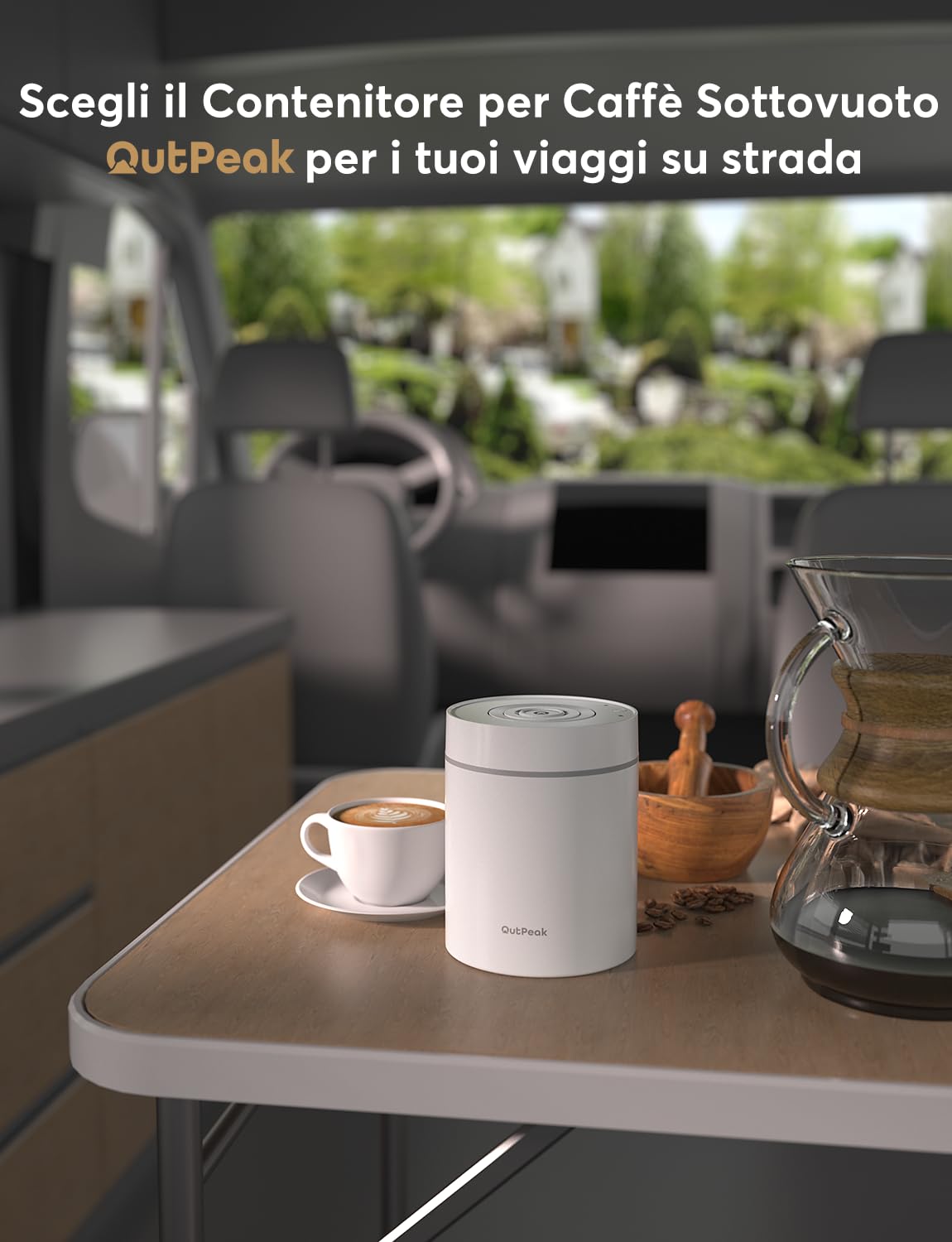Barattolo Sottovuoto Automatico Per Caffè Neo 2025 Kilo - Capacità 1,5L, Acciaio Inox, Funzionamento A Pulsante Unico