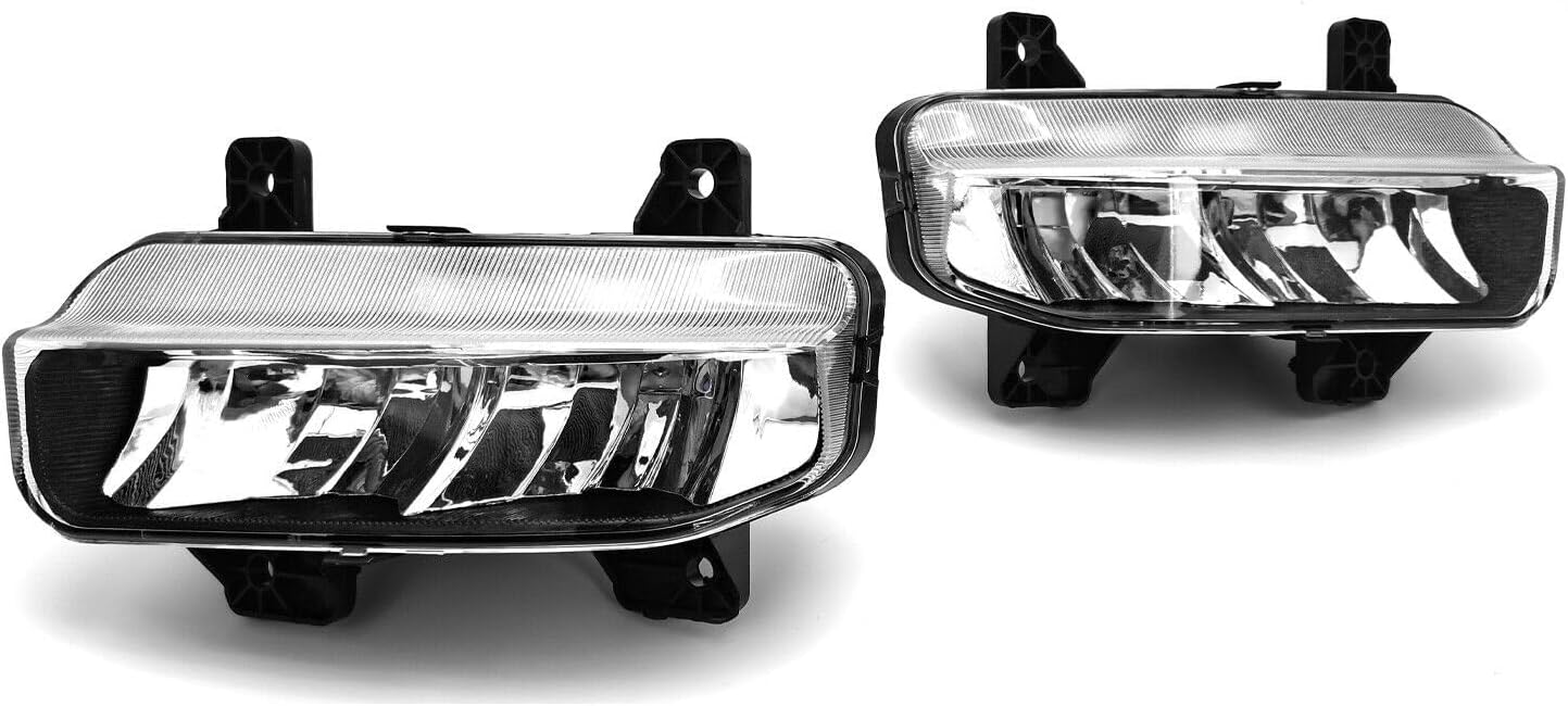 YLT AUTO Front LED Fog Lights Assembly Compatible with 2019-2023 Dodge RAM 2500 3500 Fog Driving Lamps with Switch, Wiring, Covers, Mounting Brackets Replace for CH1037152 CH1037153