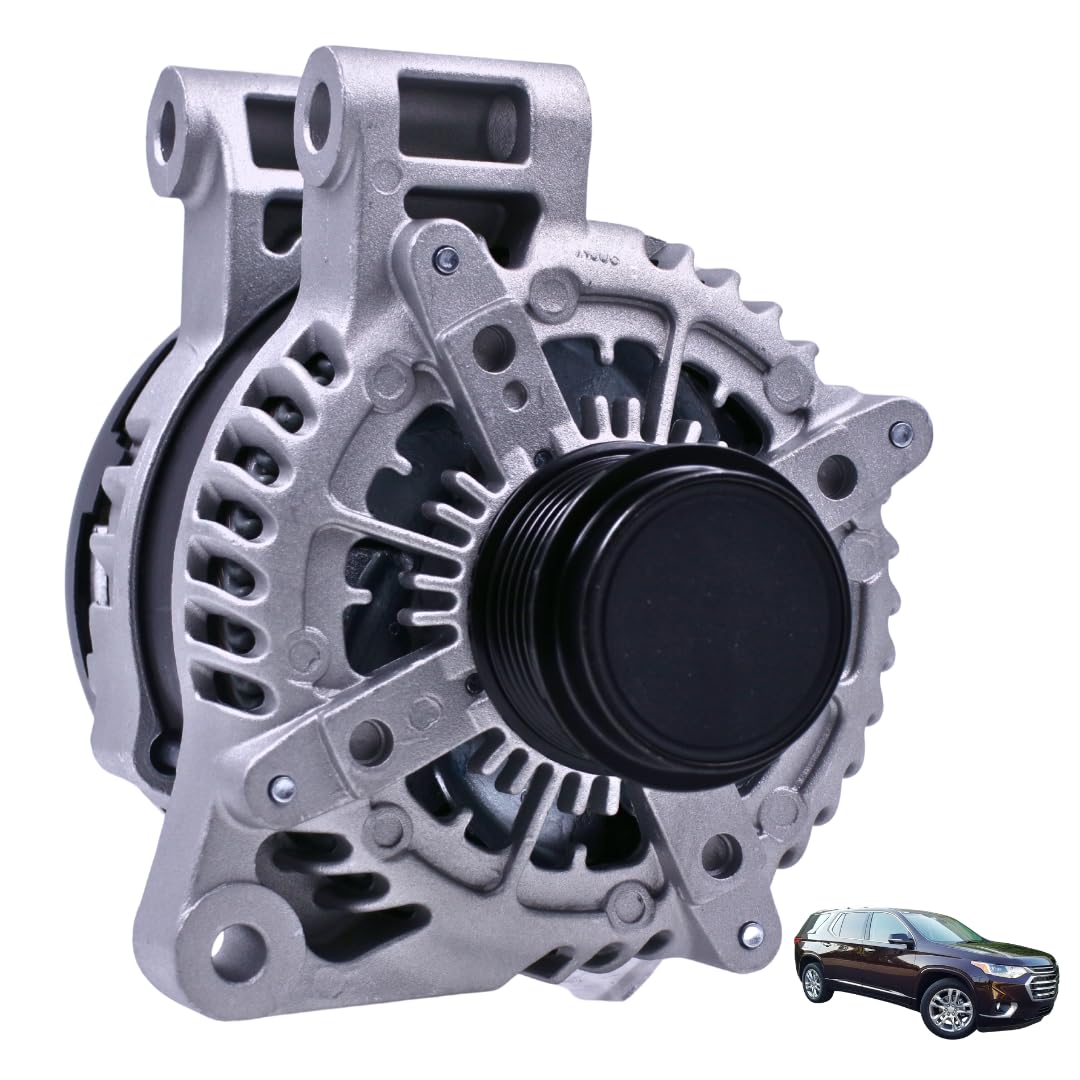 Photo 1 of 13552642 12V 170A Alternator Compatible with Chevrolet Traverse 3.6L V6 2018-2022 for Buick Enclave 3.6L V6 2018-2022#13565647 13545139 A002TV0181ZC A002TV0181ZCr 44017 44017r 6-Groove Pulley