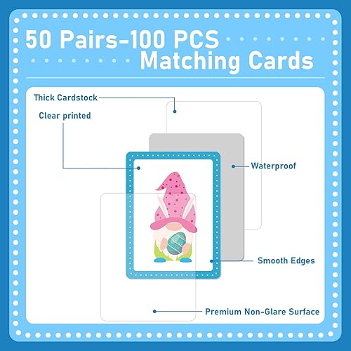 Vista 102 de gisgfim Juego de 50 pares de memoria a juego de memoria de concentración bíblica juegos de tarjetas de memoria para niños Educativo A Fun & Fast