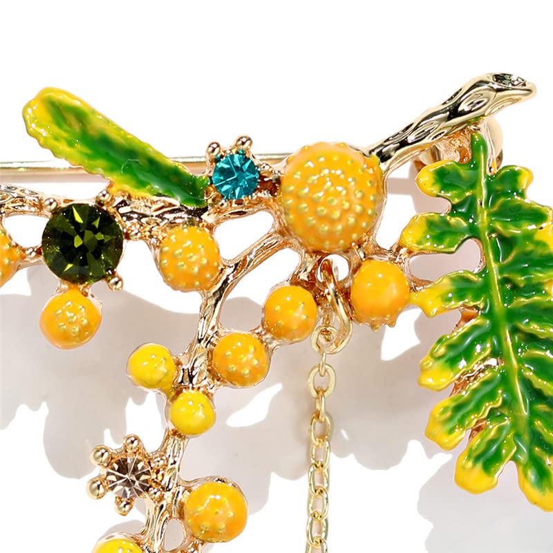 Amazon.co.jp: ヴィンテージ風ブローチ ミモザのブローチ 多彩な