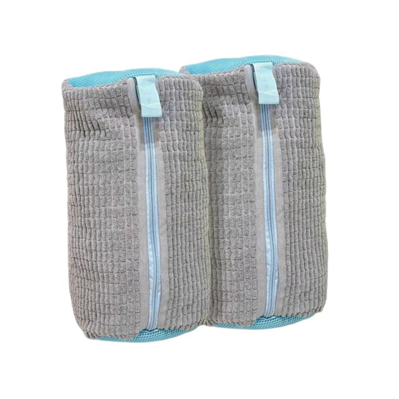 2PCS Shoe Washing Machine Bag for Washing Machine, Reusable & Durable Trainer Sneaker Laundry Shoes Cleaning Bag, Trainers Wash Bag, 39 x19 cm (Gray)