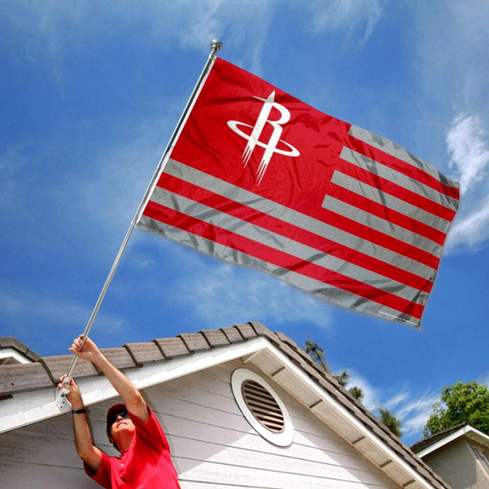 Houston Rockets Americana Stripes Nation 3x5 Flag - Image 2
