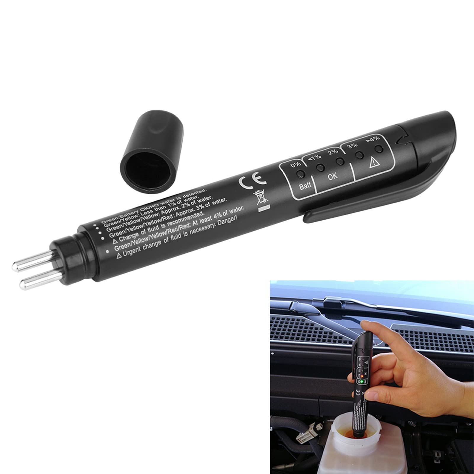 Brake Fluid Tester Digital Liquido Freni Penna Controllo Qualità Olio W 5 LED Indicatore per DOT3 / DOT4 / DOT5