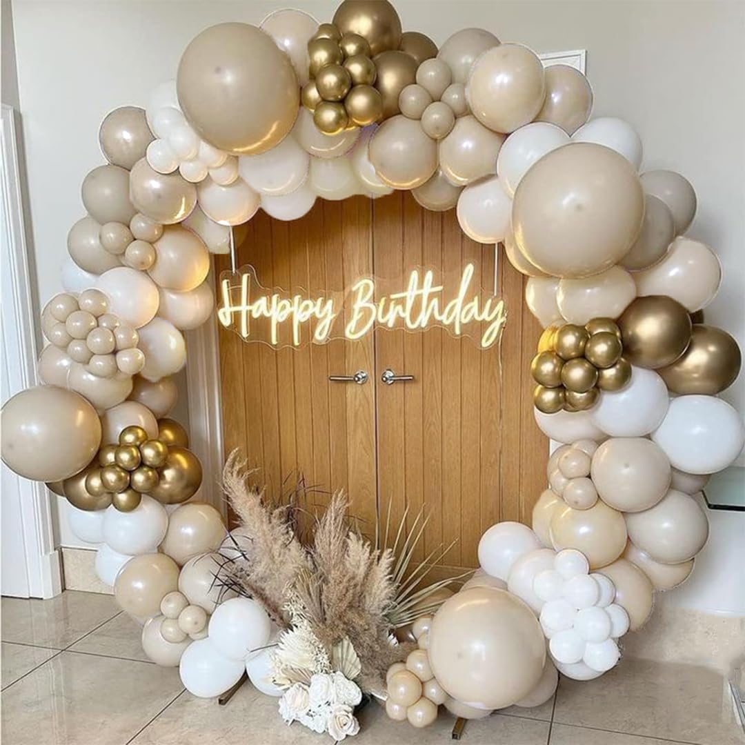Amazon.com: Archloon White Sand Gold Balloons Garland Arch Kit