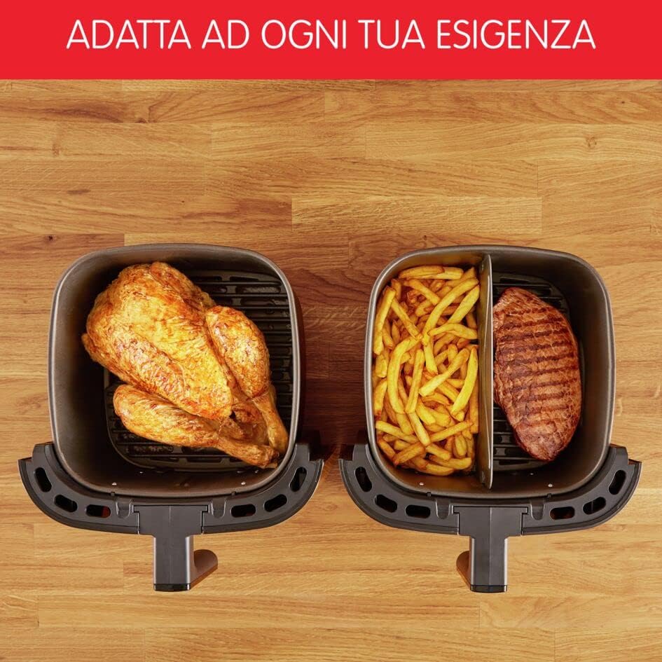 Moulinex EZ801810 Easy Fry Grill XXL Inox Digitale Friggitrice ad Aria Calda e Griglia, 6,5Litri, 1400W, Friggitrice Senza Olio, 8 Programmi Predefinti e 1 Manuale, Capacità XXL fino a 8 Persone Moulinex EZ801810 Easy Fry Grill XXL Inox Digitale Friggitrice ad Aria Calda e Griglia, 6,5Litri, 1400W, Friggitrice Senza Olio, 8 Programmi Predefinti e 1 Manuale, Capacità XXL fino a 8 Persone