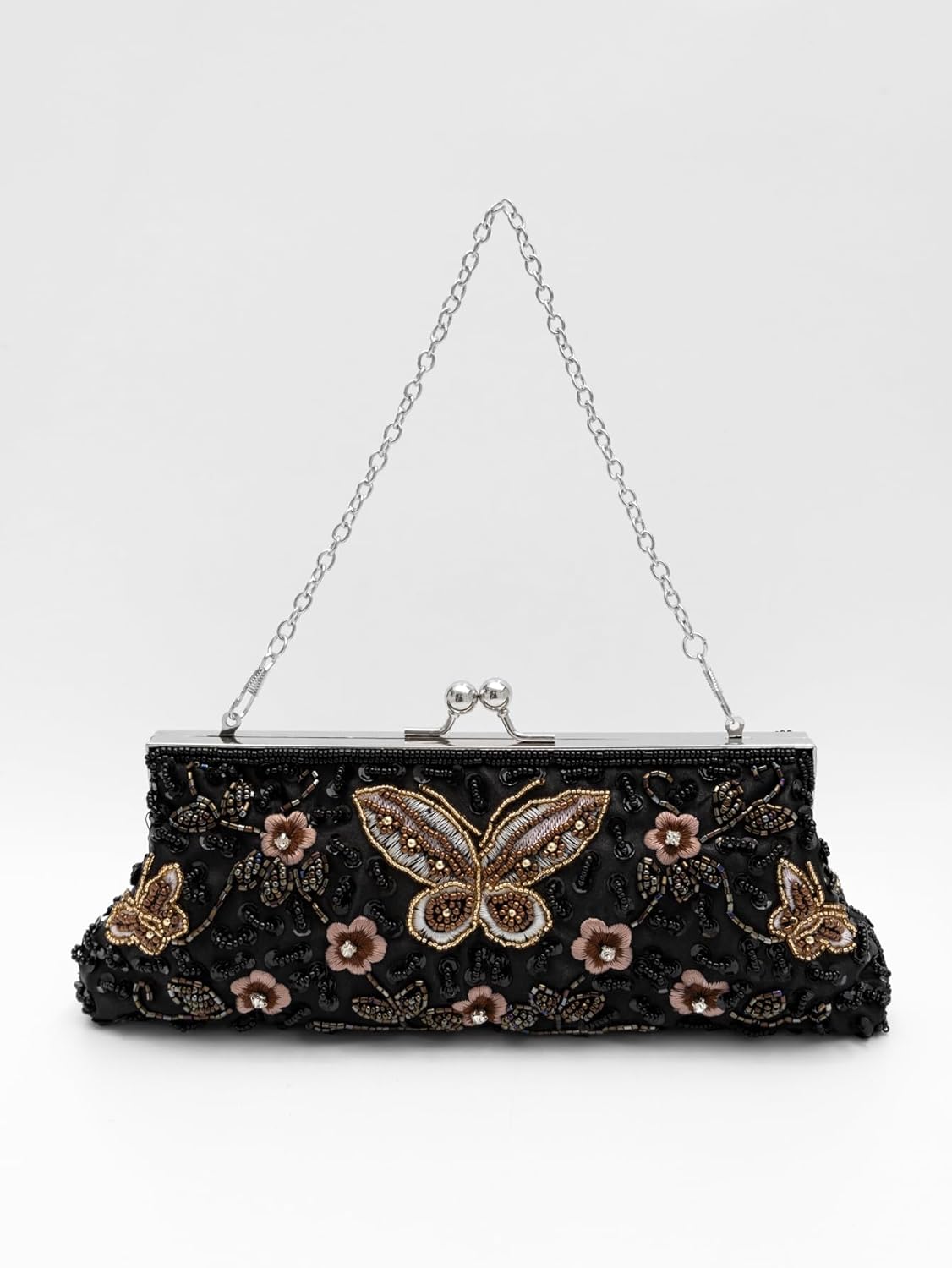 Vintage Butterfly Floral Beaded Evening Bag Elegan Handbag for Women for Brides, Proms, Parties, and Formal - Image 8