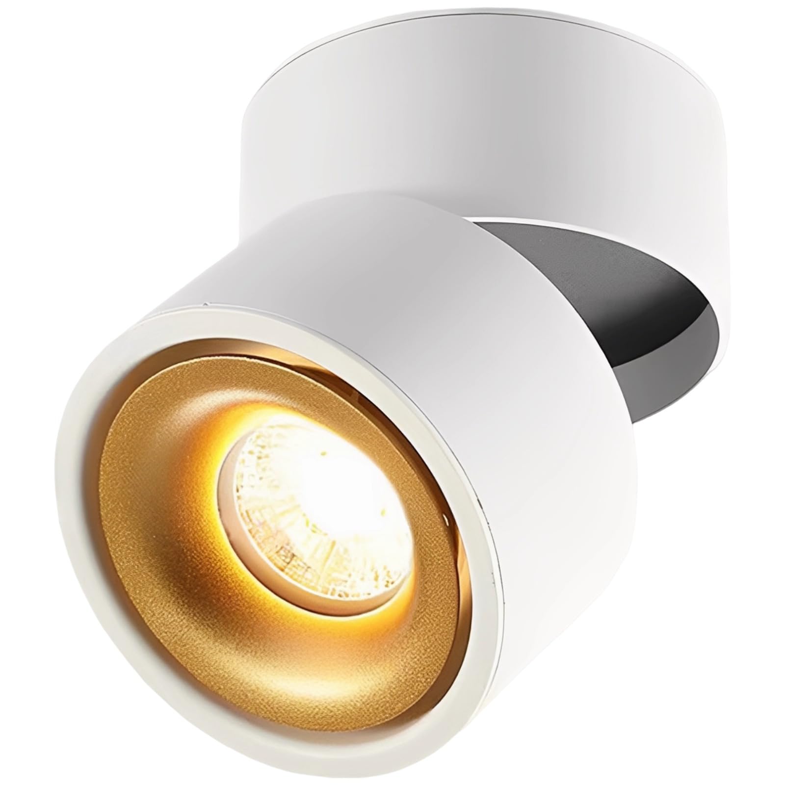 PONDON 7W Cob sufitowa lampa punktowa, biała, ściemniana, sterowanie aplikacją, regulowane obracanie o 360°, podwójny montaż, 15 x 10 x 10 cm
