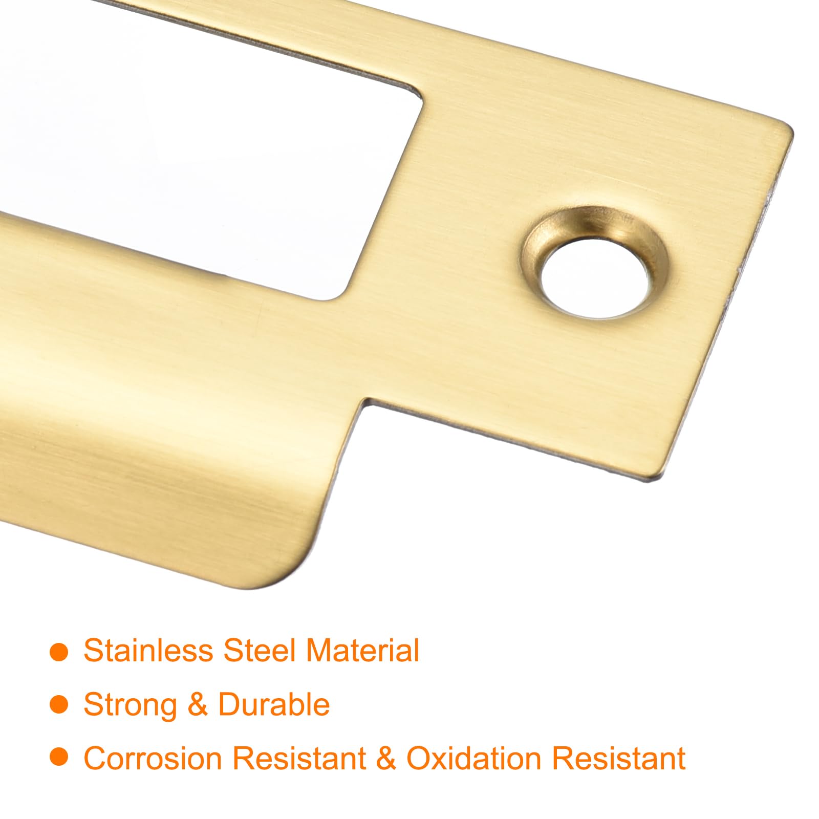 QUARKZMAN T Door Strike Plate, 70mm x 40mm 201 Stainless Steel Latch