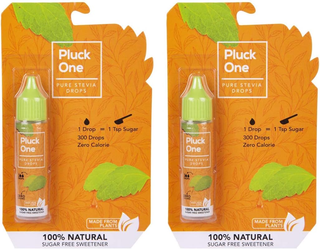 Pluck One Stevia Premium Liquid Drops, 30ml (15 ml + 15 ml, Pack of 2)