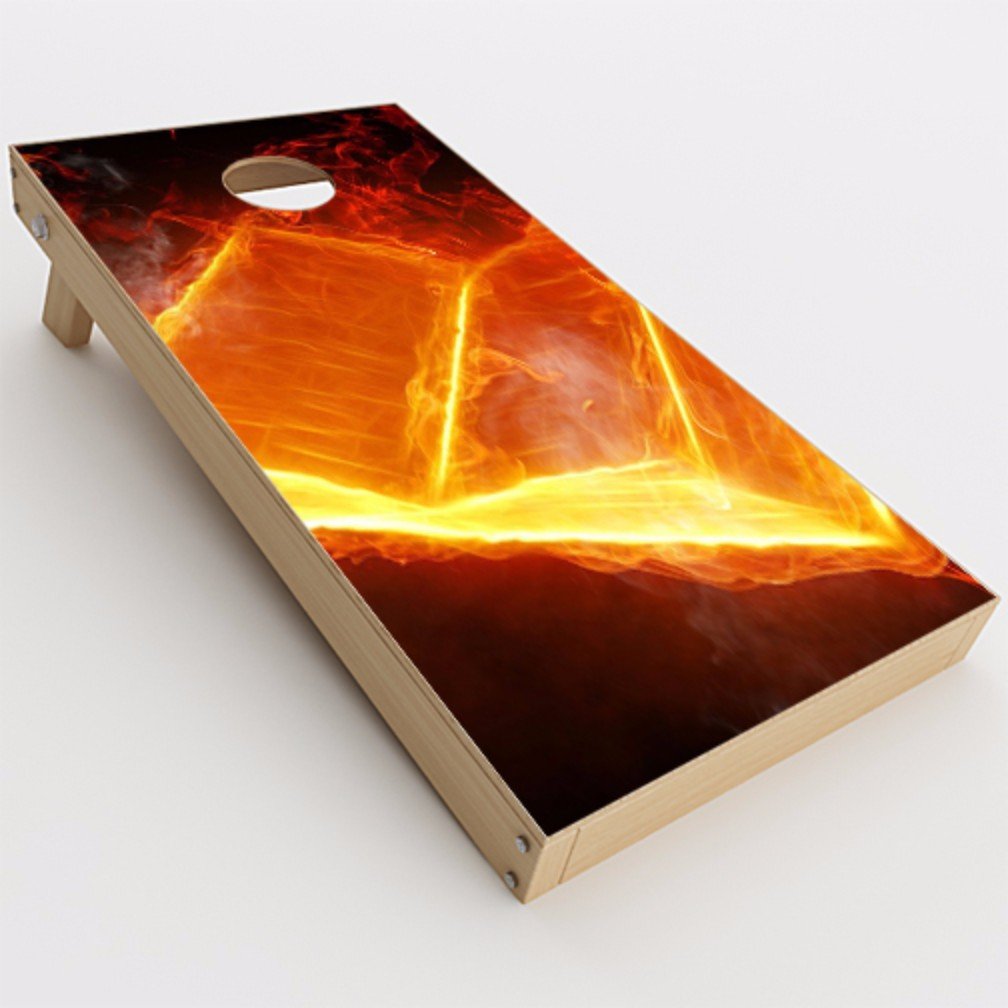 itsaskin1 Skin Decal Vinyl Wrap for Cornhole Game Board Bag Toss (2xpcs.) / Fire, Flames