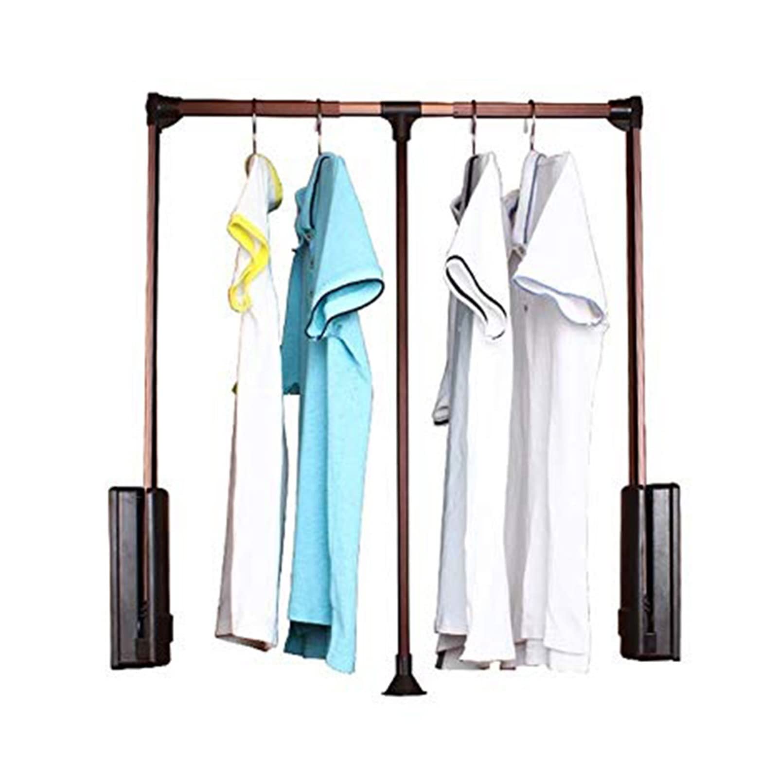 HTTGDGDH Adjustable Aluminum Pull Down Closet Rod - Telescopic Hanger Rail With Mounting Hardware, Supports Up To 20Kg, Perfect For Space-Saving Closet Organization,830-1150mm