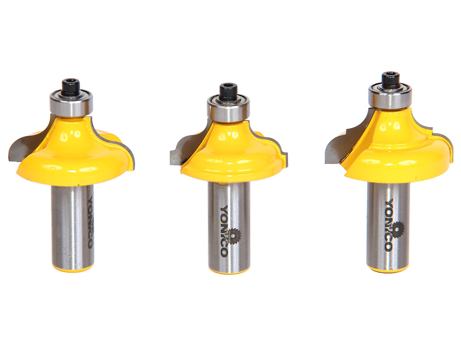 Yonico Grain 13325 1/2" 3 Bit Edge Forming Router Bit Set 1/2" Shank