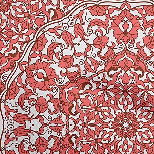 oneOone Cotton Cambric Dark Peach Fabric Mandala Craft Projects Decor Fabric Printed By The Yard 42 Inch Wide-TF