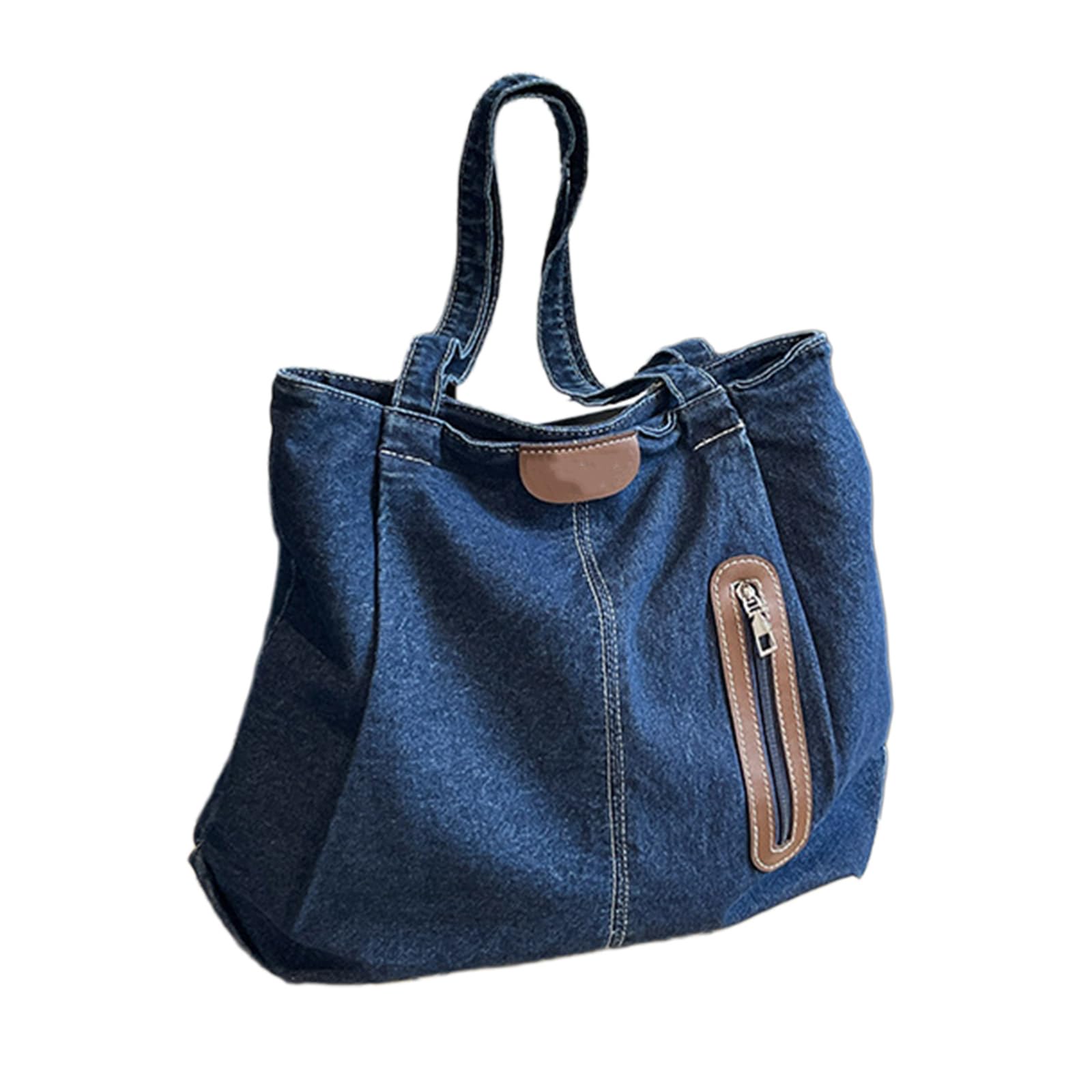 Borsa a tracolla, borsa a tracolla alla moda in jeans borse da donna grande capacità borsa casual per spiaggia e uso quotidiano