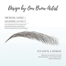 Bliss and Beyond USA, 2 sheets eyebrow tattoo waterproof sticker, Long Lasting, Natural Looking Fake Eyebrow for Alopecia, Chemo, Cancer gift. Same Size eyebrow tattoos (Natural Miami, Dark Brown)