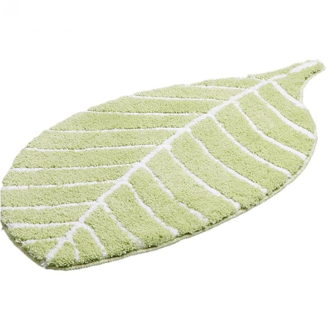 Tapis de bain antidérapant cuisine et chambre style mignon forme de feuille