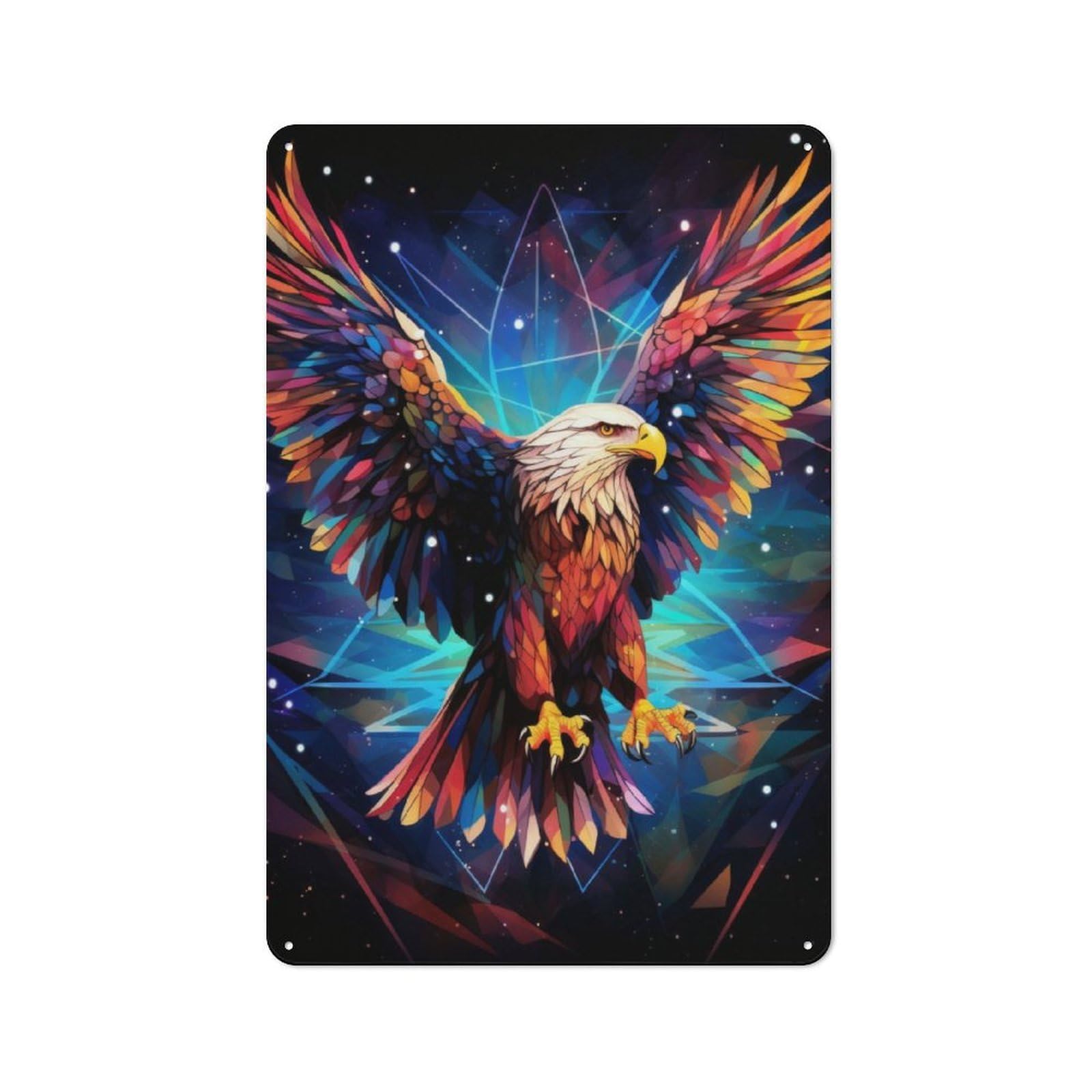 Junmoney Geometric Eagle For Garden Room Or Summerhouse, Vintage Tin Sign 30X20cm, A Metal Wall Feature For Garden Rooms And Summerhouses