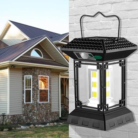 Coverzone Solar Enerjili Hareket Sensörlü ve Uzaktan Kumandalı Işıldak Dış Mekan Işık Uygun Güneş Enerjili Aydınlatma Pinik Kamp Tatil için Bahçe, Veranda, Havuz Kenarı Aydınlatması (CL-T60) [Enerji Sınıfı A]
