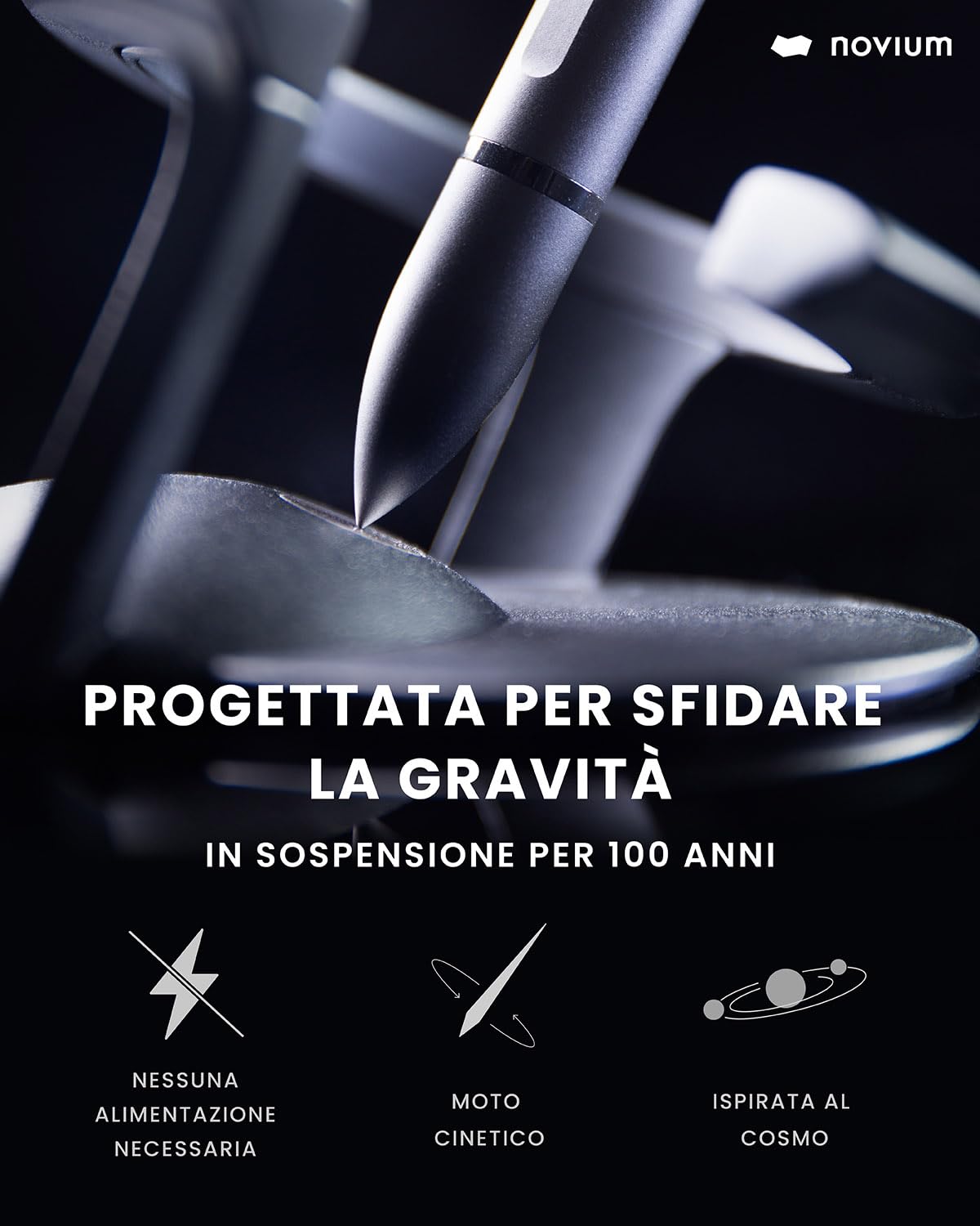 Novium Hoverpen Interstellar Penna fluttuante da scrivania levitazione magnetica Space Black