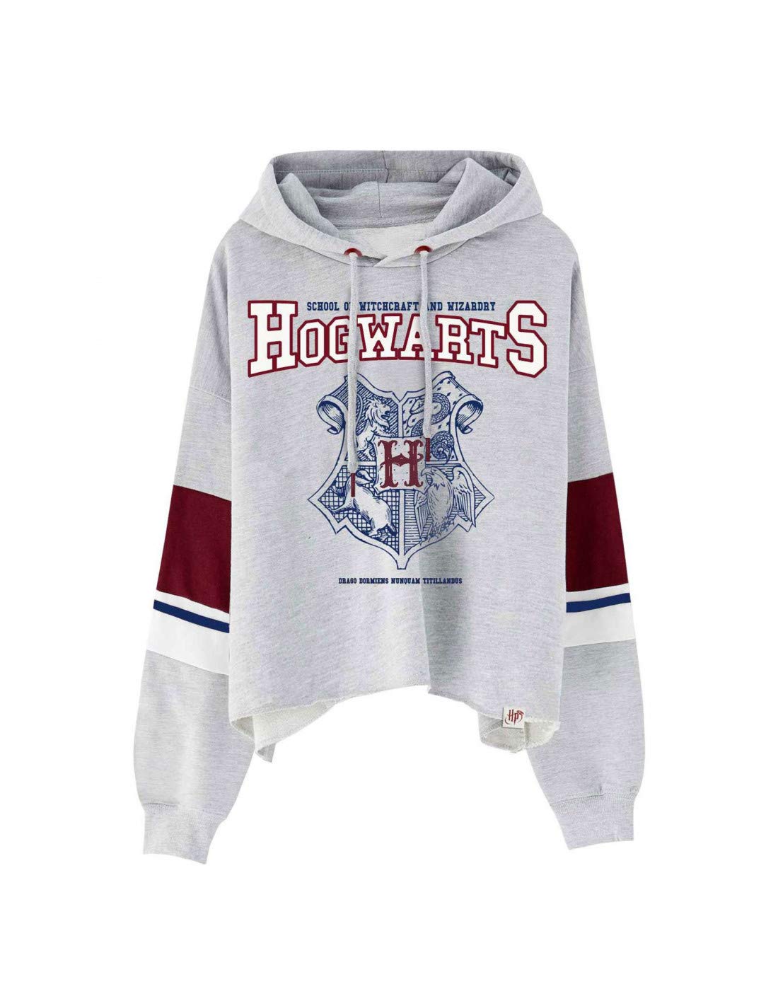 Felpa con Cappuccio da Donna di Harry Potter Hogwarts School Crest con Cappuccio Grigio