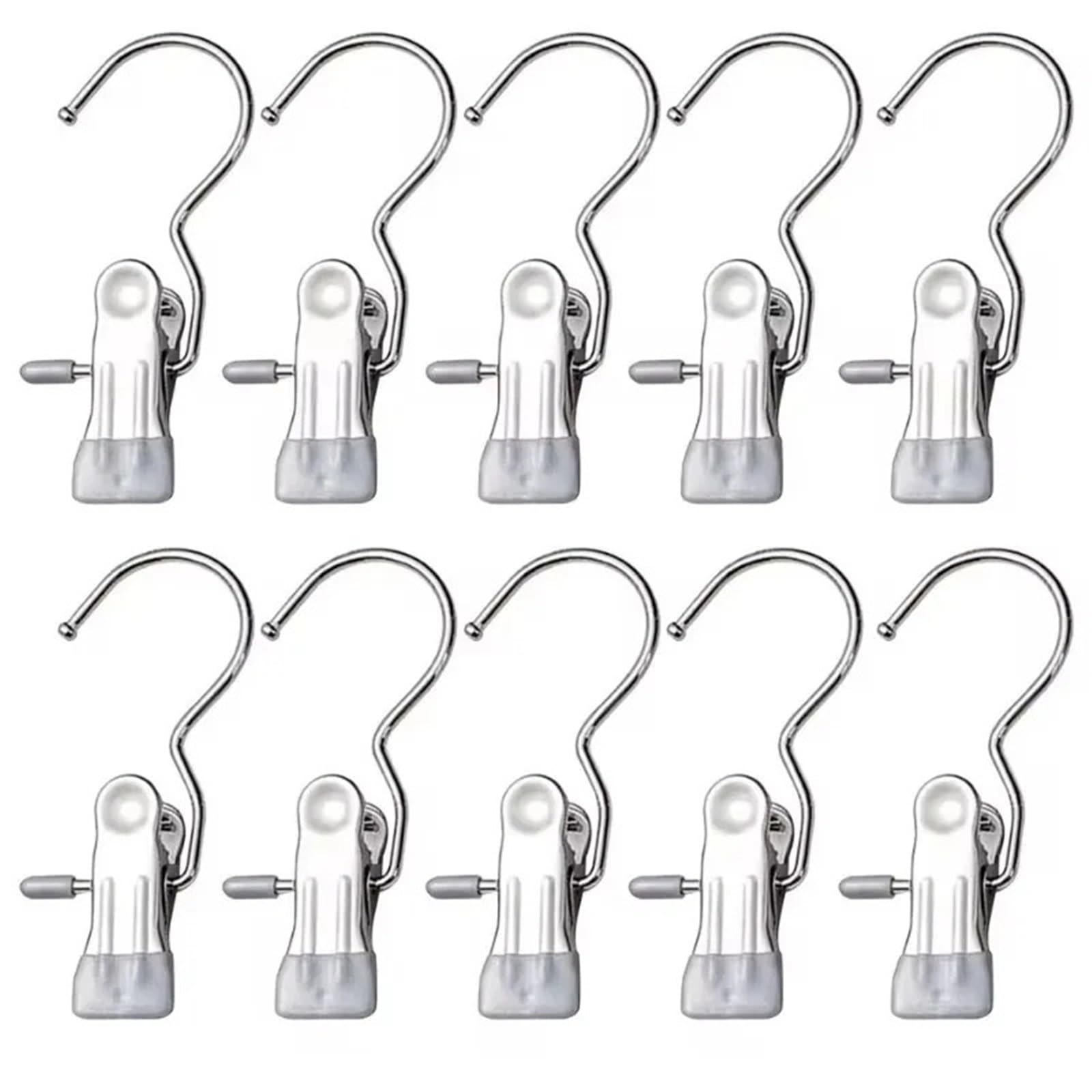 Clothes Pegs 20PCS Stainless Steel Clothespins Laundry Clothes Pegs Hook Portable Hanging Clothes Clip Pants Socks Wardrobe Storage Clip
