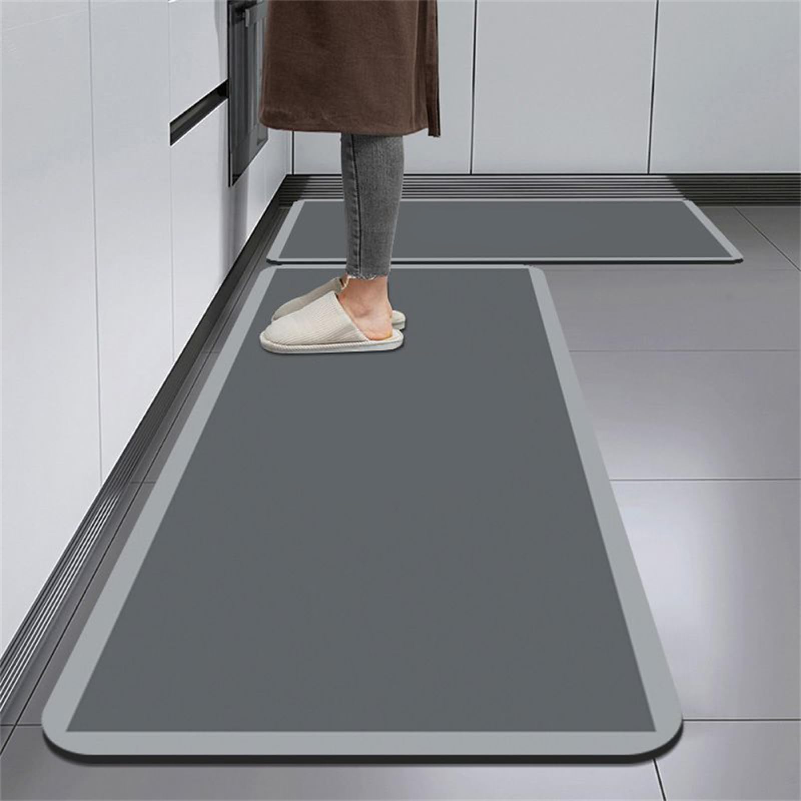 Tapis cuisine super absorbe l'eau et l'huile barrière anti-taches lavable