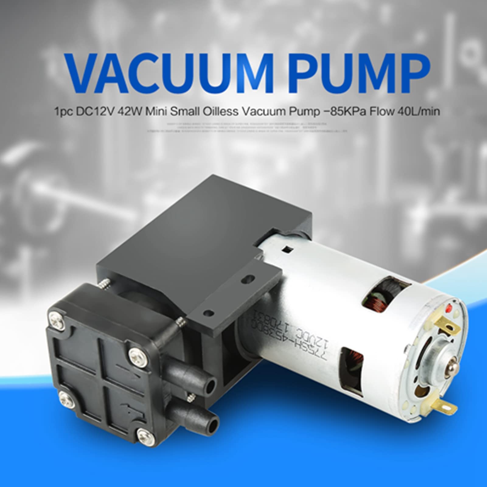 Bomba De Vacío Sin Aceite 12V 42W 85KPa 40L/min Vacío Pump Para De Frenos Y Climatización