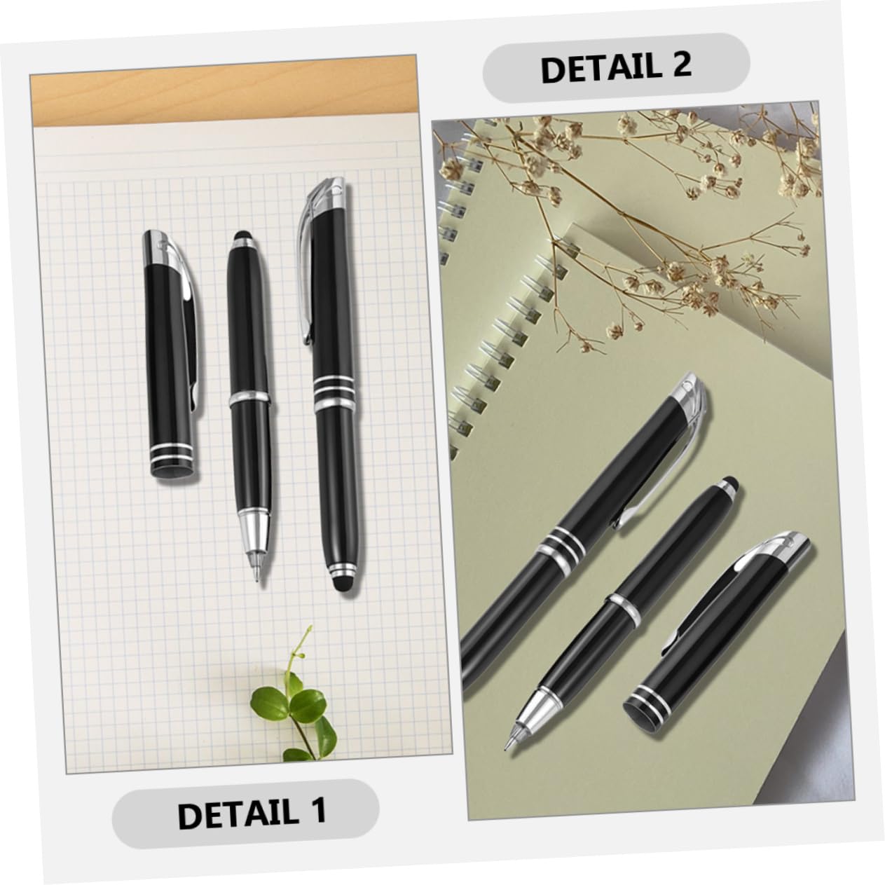 Housoutil 2 Set Penne Metalliche Con Luce Led Penne Portatili Per Ufficio E Touchscreen Scrittura E Comfortevole Design Elegante E Compatto Per Lavoro 3 Pezzi * 2