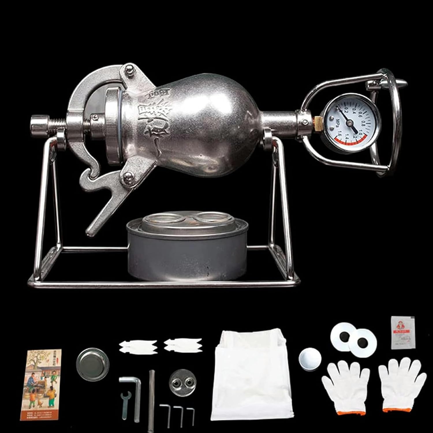 230ml Hand Popcorn Maker Mini Stainless Steel Professional Roasting Popcorn Machine for Family Gathering Party Fun