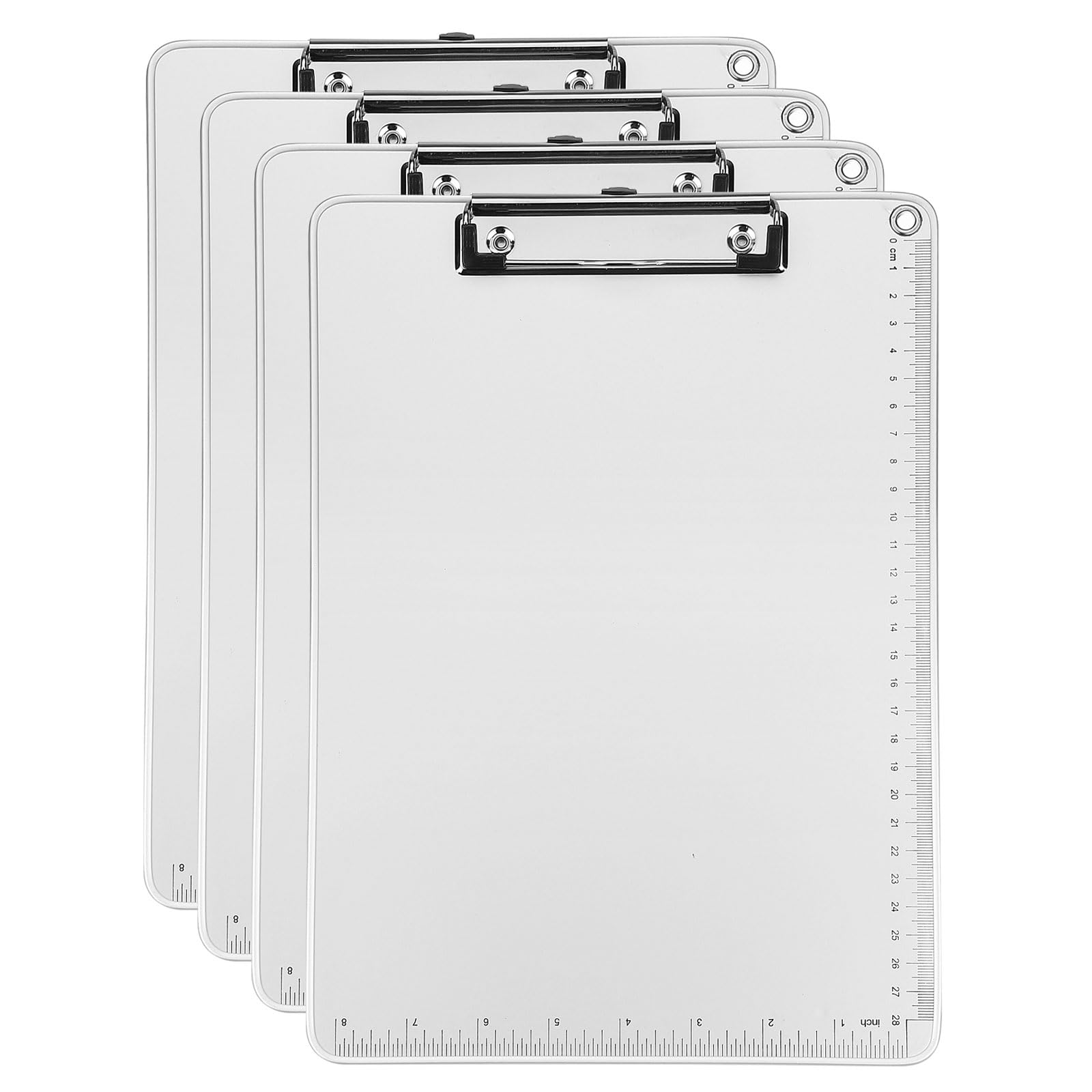 PATIKIL A4 Metal Clipboard, 4Pcs Heavy Duty Aluminum Clipboard Letter Size with Low Profile Clip for Classroom Home Office Outdoor, Size 12.5 x 9 Inch