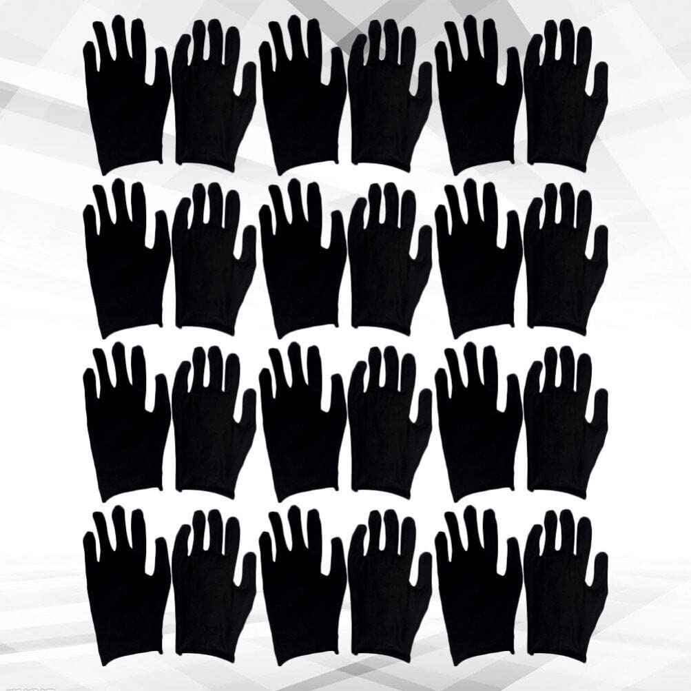 FRCOLOR 12pares Guantes De Protección Laboral De Algodón Negro Delgados Para Seguridad El Trabajo Uso Múltiple y Comodidad Jardinería y Carpintería