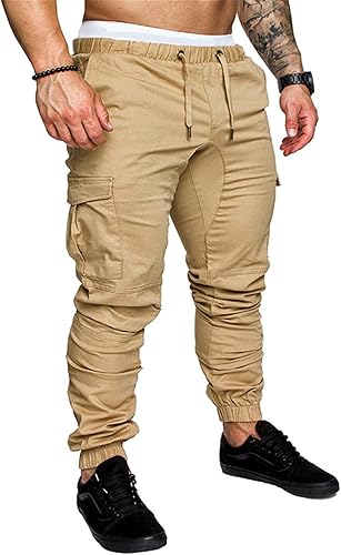 SIR7 Pantalones deportivos de moda para hombre, pantalones deportivos de entrenamiento, pantalones cargo casuales