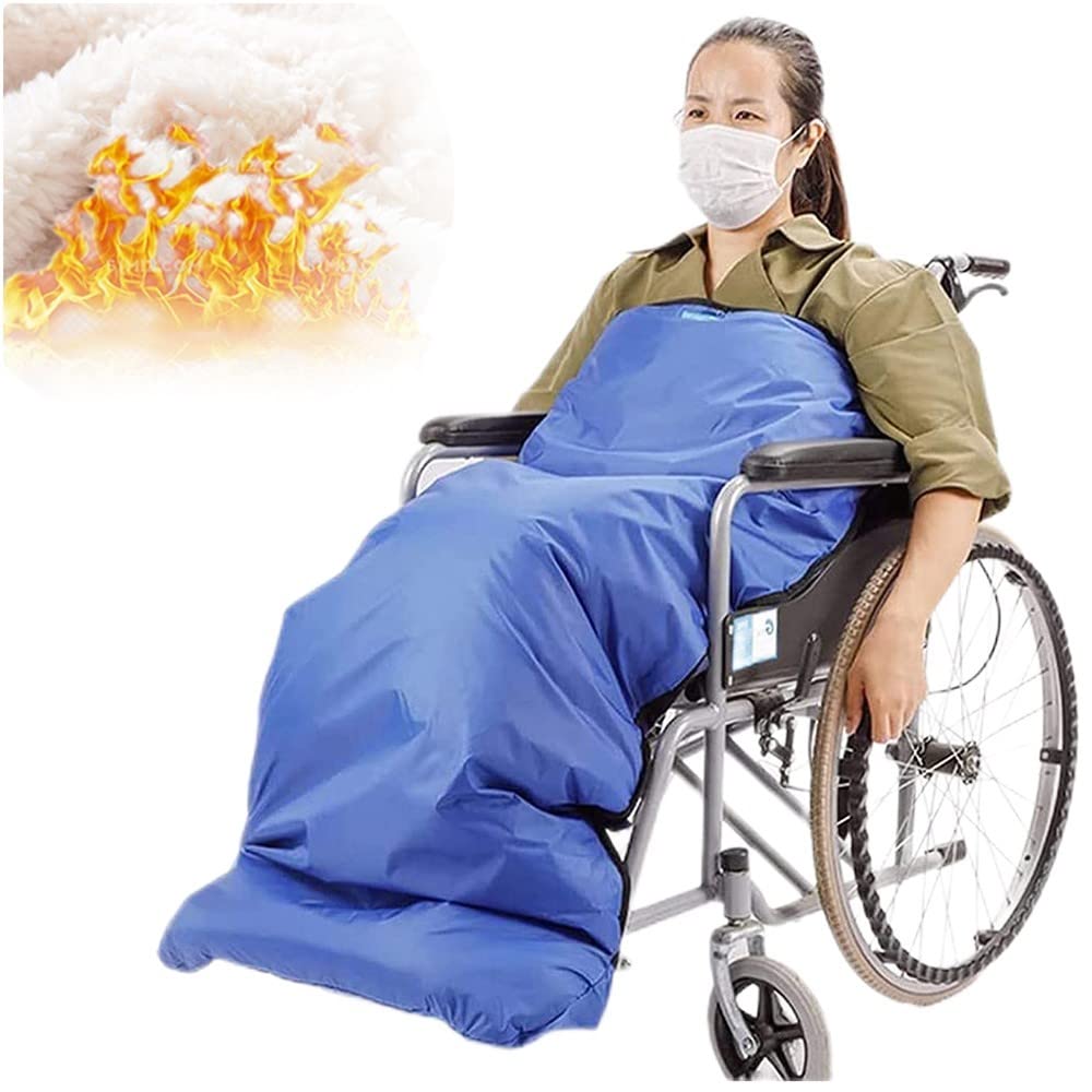 Funda acogedora para silla de ruedas, de invierno, resistente al viento, de felpa polar, para discapacitados, saco de dormir acolchado, protector para patas y pies, funda para silla de ruedas, ma