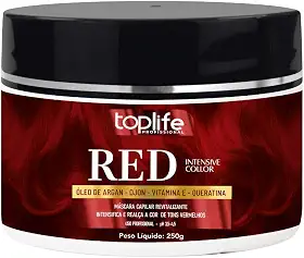 Máscara Matizadora Tonalizante Vermelha Red Toplife 250gr