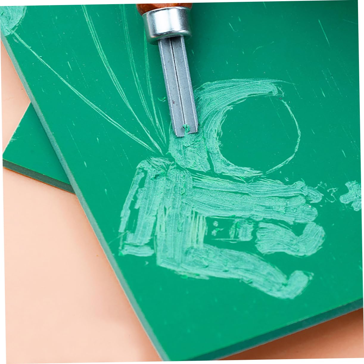 Gogogmee Printmaking Materials 4 Pack Engraving Cutting Mats Plastic Carving Sheets for Boys and Girls Art Carving Blocks