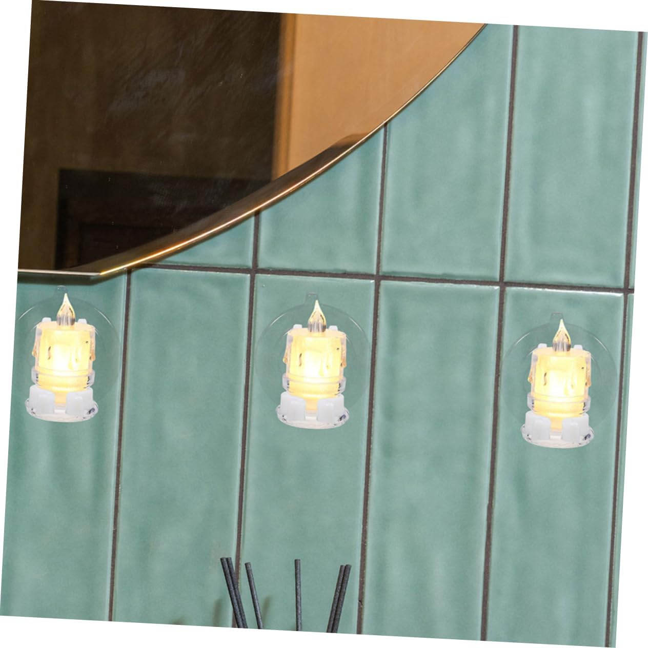 Alipis 15pcs PVC Suction Cups Window Candles Holders Unscented Votive Candles for Rv Christmas Led Lights Decor