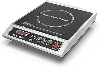 Induktionskochplatte, 3500W Einzelinduktionskochfeld, Kochplatten, 50KG Große Tragfähigkeit Edelstahlgehäuse, 24-Stunden-Timer, Ultradünnem tragbar Design