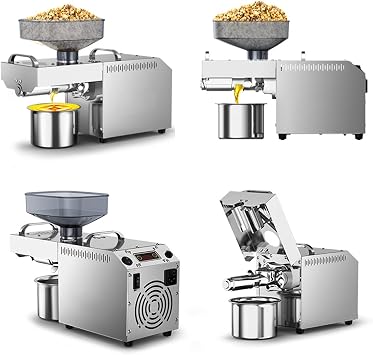 Electric Kitchen Olive Oil Press 750W Digital Display Stainless Steel Oil Press Tool Simple and Convenient Operation 0°-300°