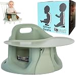 Upseat Baby Floor Seat Booster Chair for Sitting Up with Removable Tray for Meals and Playtime, Developed with Physiotherapists for Safe and Healthy Hip Development and Posture, Made in Canada (Coconut)