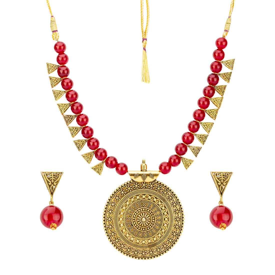 Jewels Galaxy Stunning Beads Copper Marvelous Necklace Set for Women/Girls (CT-NCK-44002) (B07SKJS6YJ) Amazon Price History, Amazon Price Tracker