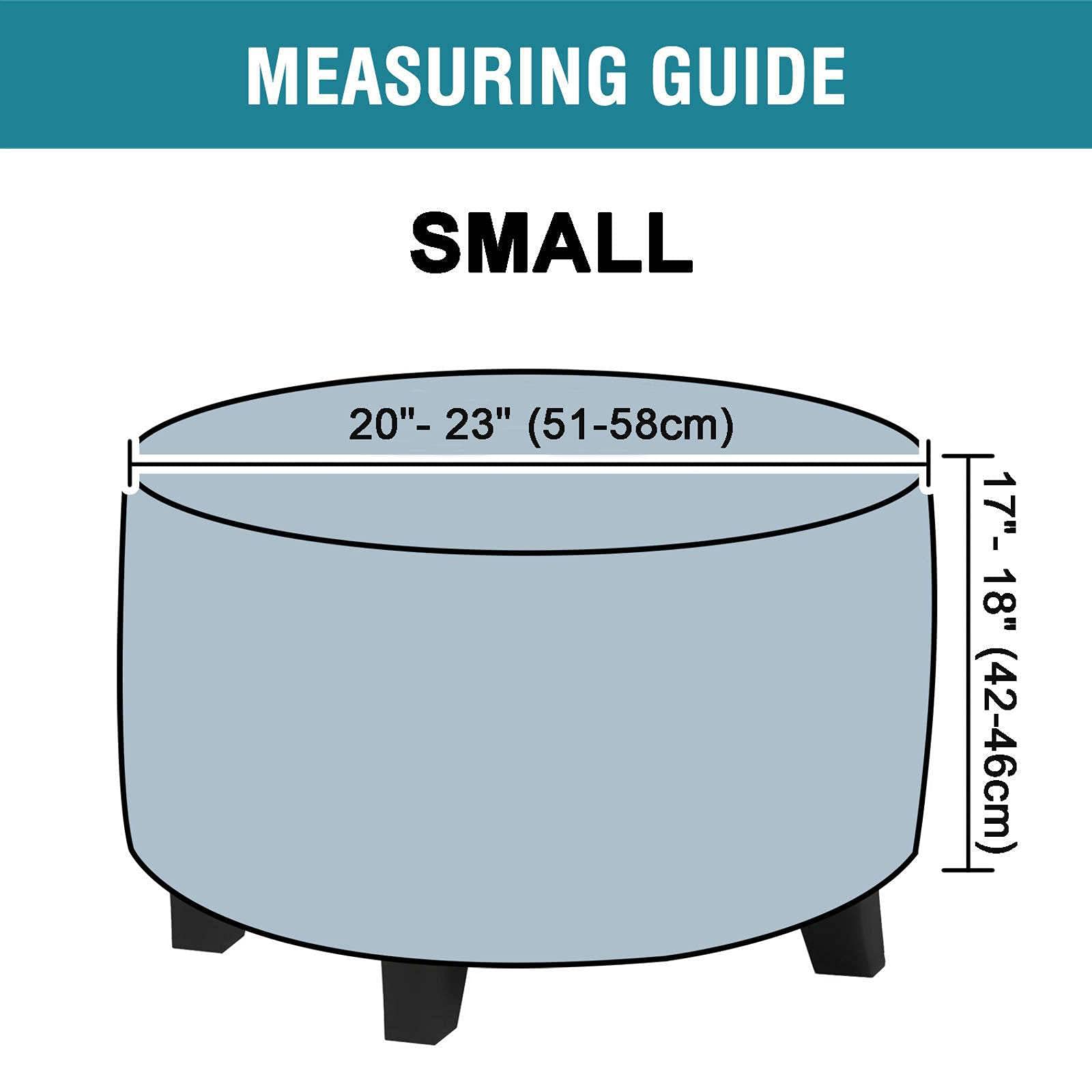 Stretch Ottoman Cover, Round Velvet Ottoman Slipcover Elastic Footstool Protector Folding Storage Stool Furniture Protector Machine Washable for Kids Pets-Coffee-Small