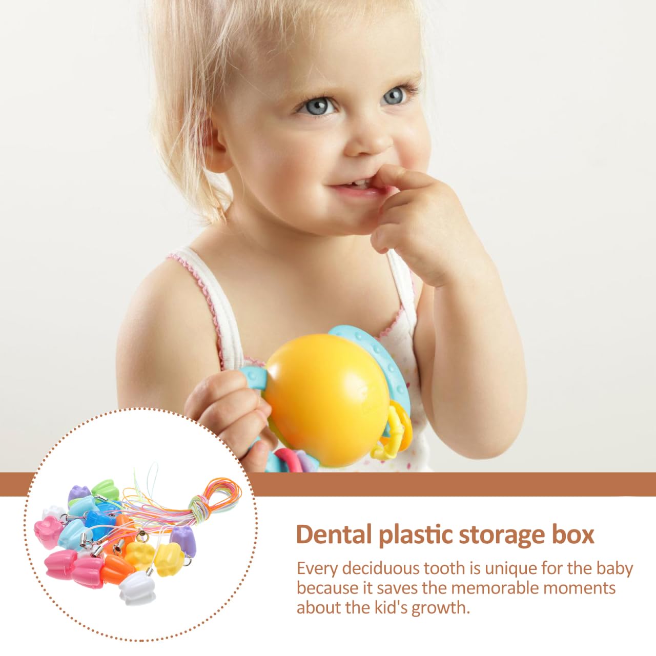 20 unids Caja Dental Caja de Almacenamiento de Dientes Caja de Dientes de los niños Caja de Almacenamiento de plástico Caja de Juguetes de bebé Collar