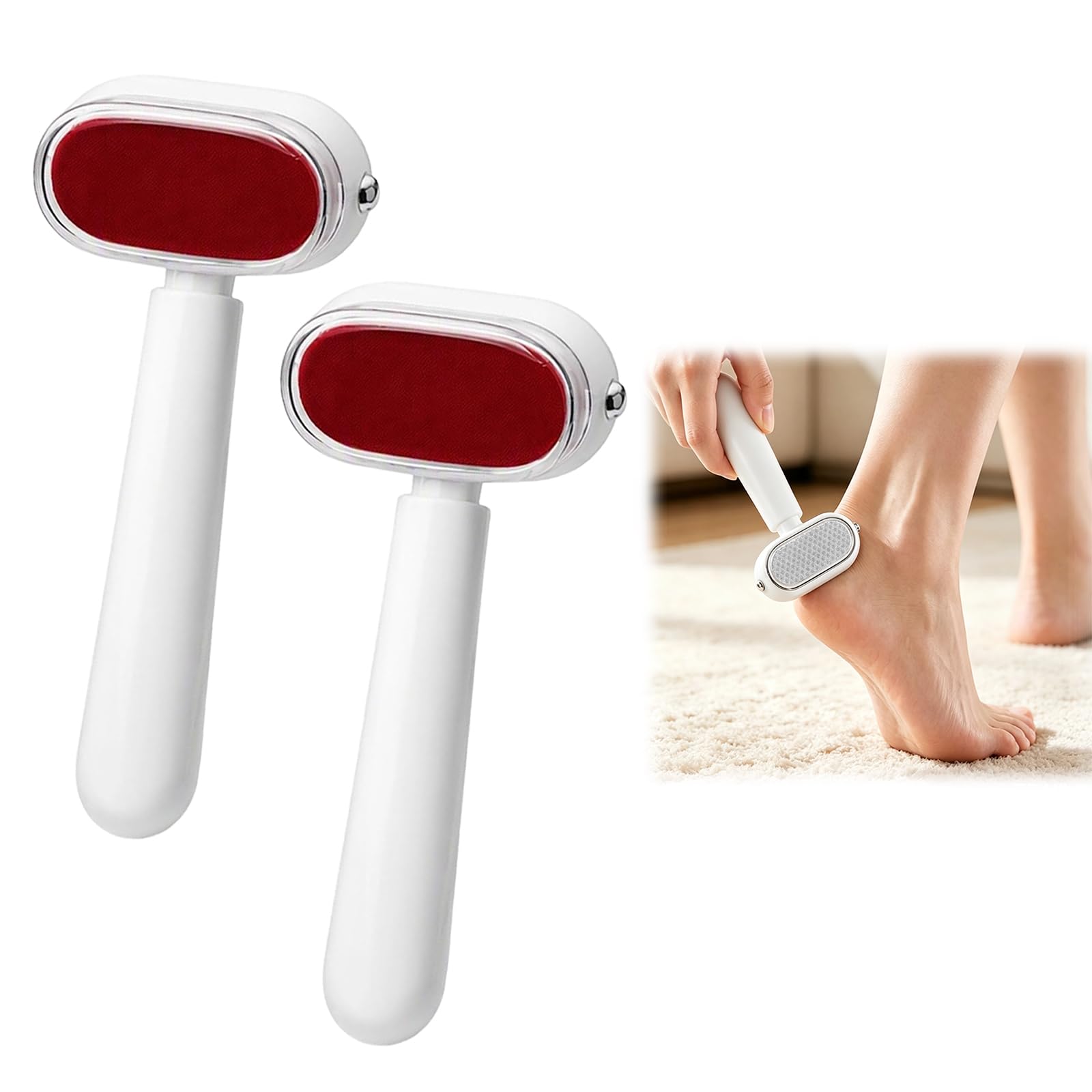 Dual-Sided Foot Callus Remover, White 2pcs