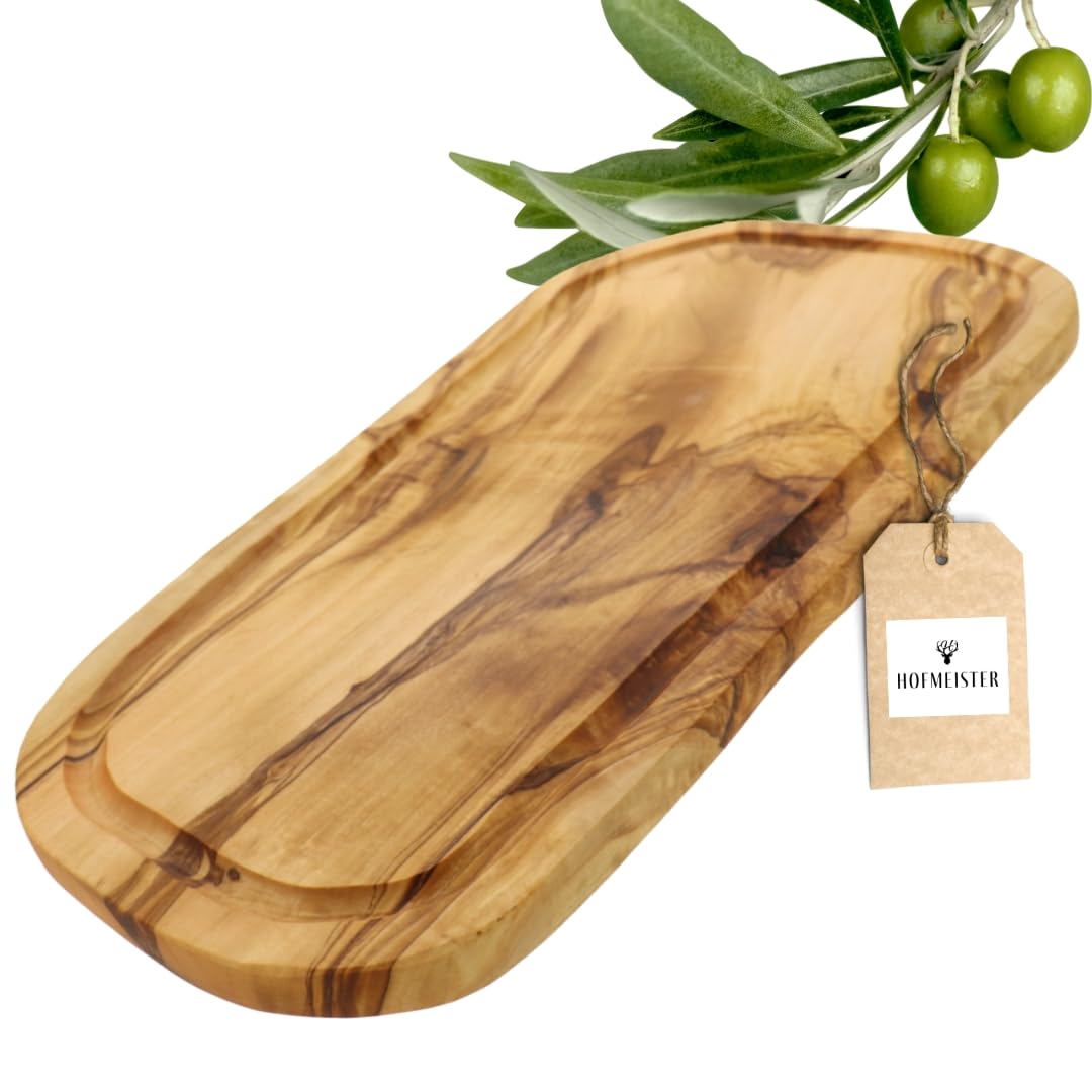 HOFMEISTER® Schneidebrett mit Saftrille, aus Olivenholz, 40 cm