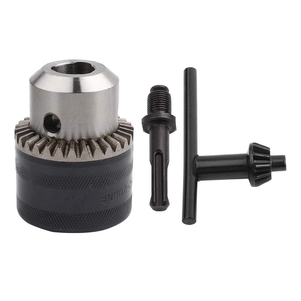 Mandrin de perçage 3.0-16MM 1/2-20UNF, kit d'adaptateur de mandrin de type clé avec adaptateur à tige ronde pour marteau électrique SDS