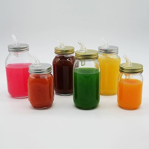 Vista 12 de Boquillas para verter tarros de masón, dispensador de flujo libre para tapas de vertido de whisky Moonshine, apto para tarros Mason de boca regular