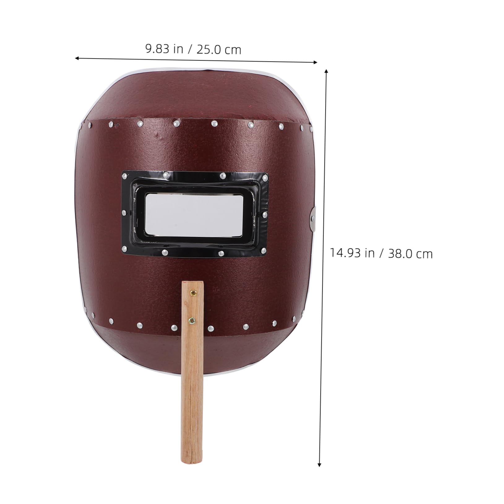 PRETYZOOM Safety-focused Welding Helmet Handheld Face Mask Wood Handle Electric Welding Protection Spark Splash Shield