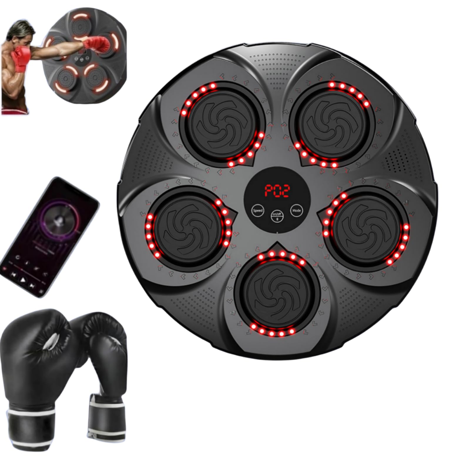 SJXYOYDS Musical Boxing Machine - Professional Wall Mounted Fight Fitness Equipment with Punch Strength - Compact Design Ideal for Home Workout Modern Gym Gear for Power Training & Cardio at Home