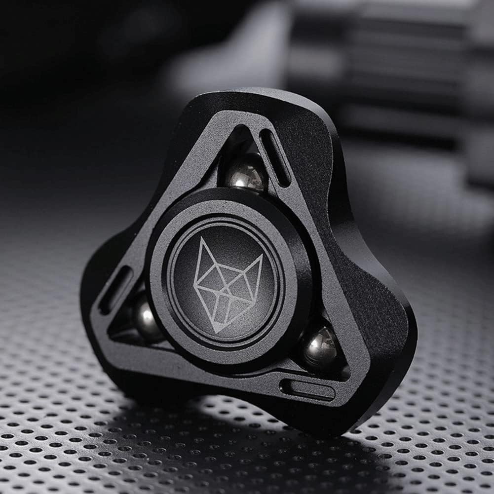 Fox Fidget Hand Spinner, Focus Finger Spinning Toy Soulageant Le Stress L'ennui Tdah Autisme, Fidget Sensoriel Toy pour Enfants Et Adultes (Noir)